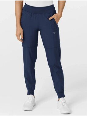 WONDERWINK W123 Comfort Waist Cargo Jogger Women's Scrub Pants -XXS- Navy blue